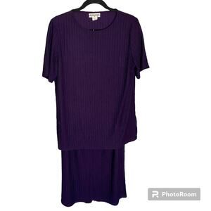 Samatha Lee Sweater Skirt 2 Piece Set Purple Women's Size Medium